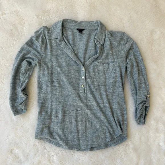 Ann Taylor Chambray Knit Blouse - Picture 1 of 1